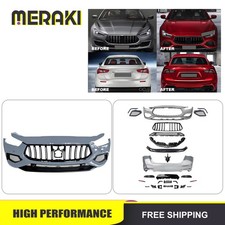 For 2014-2024 Maserati Ghibli Front & Rear Bumper Grille Body Kit Trofeo Style picture