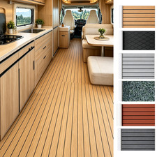 Sea Deck Faux Teak EVA Foam Self-Adhesive Non‑Slip RV Interior Floor Deck Mat picture