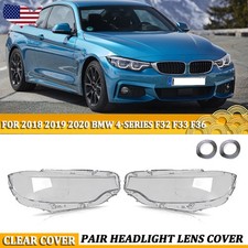 2x Headlight Lens Cover Clear For 2018 2019 2020 BMW F32 F33 F36 F80 F82 M4 430i picture