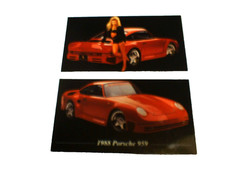 2-1988 PORSCHE 959 PHOTO MAGNETS-TOOLBOX,FRIDGE-88 3.5 picture