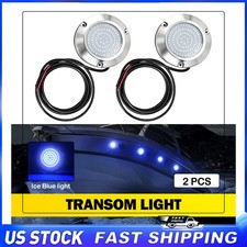 2Pcs Marine Boat LED Deck Courtesy Lights Transom Light Ice Blue Waterproof US picture