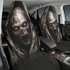 2PCS Scary Wraith Zombie Car Seat Covers Horror Halloween Front Seat Universal picture