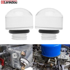 2X Clear Fuel Bowl Sight Plugs  W/ O-Ring For Holley Carburetor See Through Plug picture