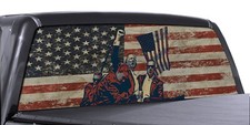 FGD Truck Rear Window Decal Trump 2024 American Flag FIGHT Edition Full Color picture