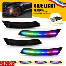 1-10 Set Smoked RGB Rainbow LED Side Marker Fit 16 17 18 19-23 Chevrolet Camaro picture