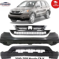Front Upper Bumper Cover & Grille Assembly Kit For 2010-2011 Honda CR-V picture