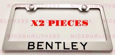 2X Bentley Stainless Steel Chrome Mirror Finished License Plate Frame Holder picture