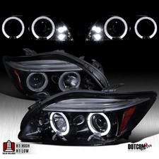 Black Smoke Fit 2005-2010 Scion tC LED Halo Projector Headlights Head Lamps L+R picture