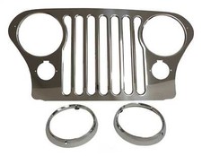 Fit 77-83 Jeep Cj5 77-86 Cj7 81-86 Cj8 Stainless Grille Chrome Bezel Overlay Kit picture
