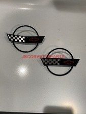 1991-96 C4 Corvette Nose AND Fuel Gas Door Emblems 91 92 93 94 95 96 Set-Pair picture