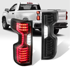 Pair Smoked Tinted Tail Lights Full LED For 2019 2020 2021 Chevy Silverado Rear picture