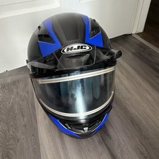 HJC CS-R3 Full Face Helmet Matte Black & Blue - Excellent Condition Lightly Worn picture