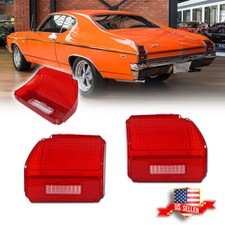 Pair OE-Style Red Tail Light Tailight Lamp Lenses For 1969 Chevy Chevelle Malibu picture