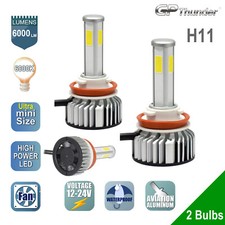 2x 4-Sides LED Headlight Kit H11 6000K Low High Beam Fog Light Bulb 6000K White picture