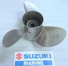 Suzuki Stainless Prop 551300 11-1/2 X 13 13 Spline OEM Used Factory Boat Parts picture