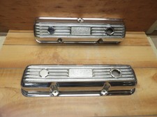Chrome Ford FE Finned Alum. Valve Covers 390 406 427 428 Nostalgic Vintage Ansen picture