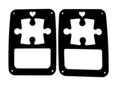 Puzzle piece autism / Tail light covers /  fits 07-18 Jeep Wrangler / JK picture