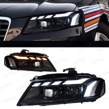 Upgrade LED Headlight Assembly For Audi A4 2008-2012 Sequential Turn Signal Pair picture