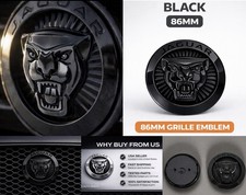 JAGUAR BLACK GROWLER GRILLE EMBLEM BADGE 86MM FRONT LOGO XF XJ F-TYPE F-PACE picture