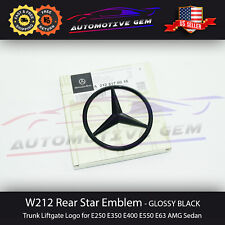 W212 SEDAN Mercedes GLOSS BLACK Star Emblem Rear Trunk Lid Logo Badge AMG E350 picture