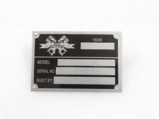 BUILT NOT BOUGHT BLANK DATA PLATE  #V236-7 picture