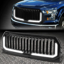 FOR 15-17 FORD F150 BADGELESS FENCE STYLE DUAL LED LIGHT BAR FRONT BUMPER GRILLE picture