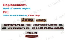 Black Red Front Rear Jeep Summit 4x4 Door Grand Cherokee Emblem 2021+ 2ROW picture