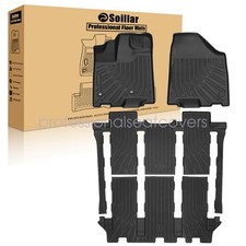 New Fits 2013-2020 Toyota Sienna Van 7 Passenger TPE Floor Mats Liners 3D Black picture