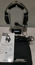 Bose X A10 Aviation Pilot Headset w/ Case & New Ear Pads Mic Muff picture