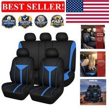 Universal Fit Blue Car Seat Covers - Stylish Waterproof Protection Set picture