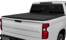 Access LOMAX Hard Tri-Fold Cover; Black Urethane Finish; Split Rail picture