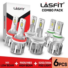LASFIT Combo H11 9005 5202 LED Headlight Bulb High Low Beam Fog Light 6000K 6pcs picture