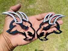 Angry Goat Emblem Badges With Real Metal Horns Badge Addictz Silver Brush Metal picture