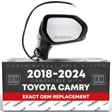 Driver Side Mirror for Toyota Camry - Powered, Heated, Manual Fold, Flat Glas... picture