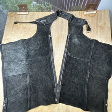 Vintage Unik Leather Chaps Black Size Small Motorcycle Biker Moto picture