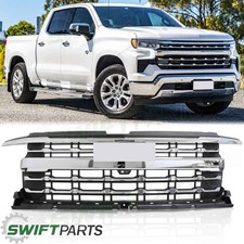 Front Upper Grille Fit For 2022-2026 Chevy Silverado 1500 LTZ Chrome 85516947 picture