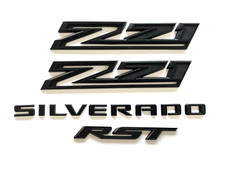 2019-2023 Matte Black Silverado RST Z71 Emblem Nameplate Badge Kit OEM 4pcs picture