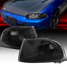 Fit 1992-1995 Honda Civic EG 2/3Dr EX LX DX Black Corner Lights Signal Lamp Pair picture