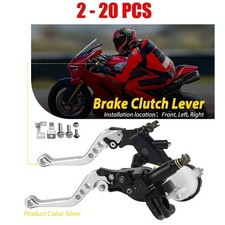 2-20PCS Silver 7/8'' Motorcycle CNC Brake Master Cylinder Reservoir Clutch Lever picture