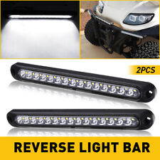 2x White Waterproof Truck Trailer Stop Turn Tail Reverse Backup 15-LED Light Bar picture