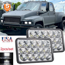 2pcs 4X6 Inch LED Headlights Hi/Lo beam For GMC C4500 C5500 Topkick 2003-2009 picture