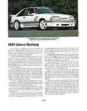 1989 Saleen Mustang Article - Must See  picture