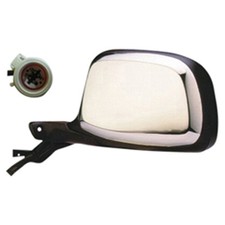 Black / Chrome Power Flat Driver Side Door Mirror Manual Folding 128-00130L picture
