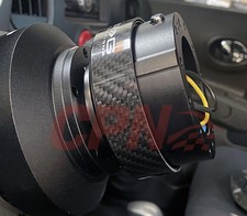 NRG SRK-200CF 2.0 Steering Wheel Quick Release 6 Bolt - BLACK/BLACK CARBON RING picture