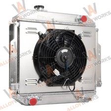 3 Row Aluminum Radiator Shroud Fan For Nissan Forklift A10-A25 H20 AT 1988-92. picture