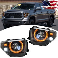 For 2014-2021 Toyota Tundra LED Headlights Assembly DRL with Yellow Turn Signal picture