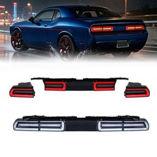LED Clear Tail Lights for 2008-2014  Dodge Challenger Turn Rear Lamps Sequential picture
