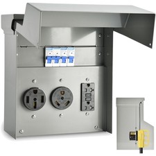 Umaogus RV Electrical Panel Breaker Box 20 30 50 Amp Weatherproof Outlet picture