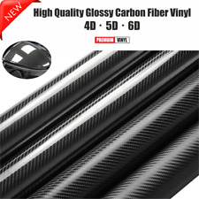 4D 5D 6D Premium HIGH GLOSS Black Carbon Fiber Vinyl Wrap Bubble Free AirRelease picture