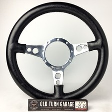 Moto-Lita Mark Four Steering Wheel 340mm Black Leather Polished 3-Spoke Dished picture